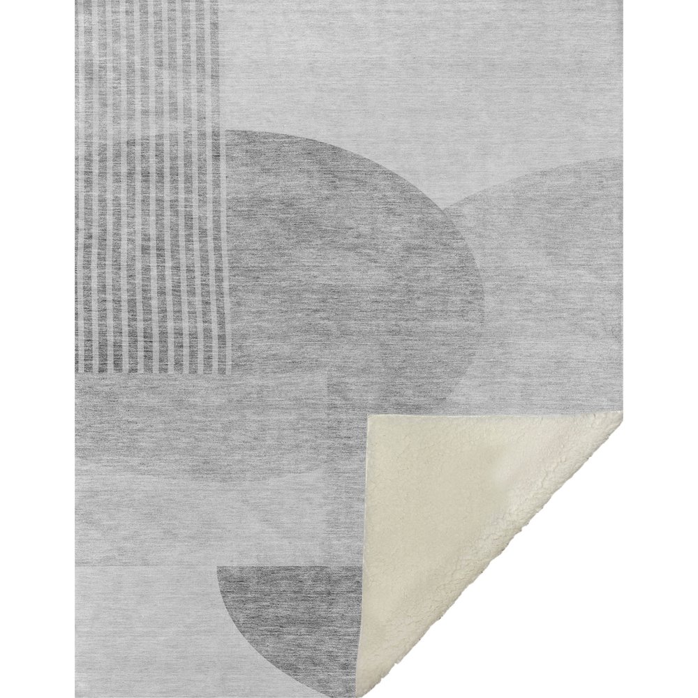 Premium Machine Washable ASB678 Gray 50" x 70" Sherpa Throw Blanket. Picture 1