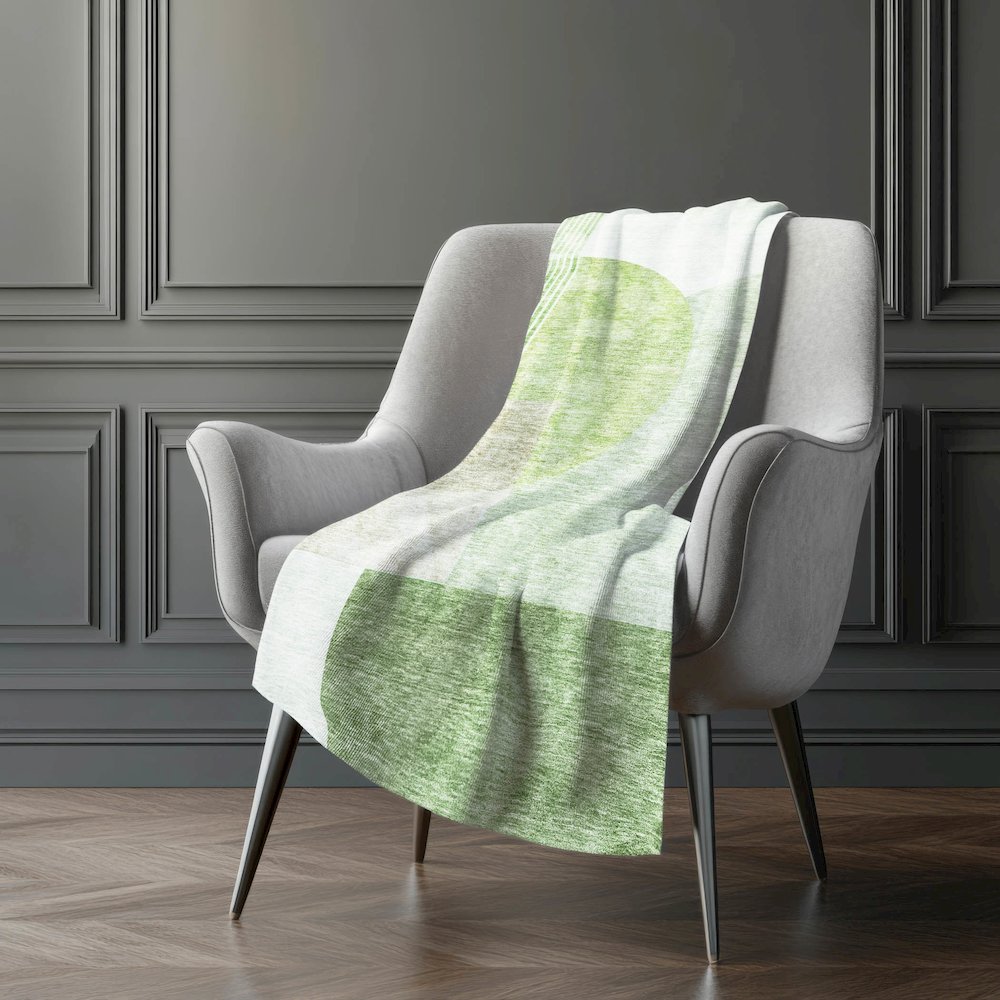 Premium Machine Washable ASB678 Olive 50" x 70" Sherpa Throw Blanket. Picture 5