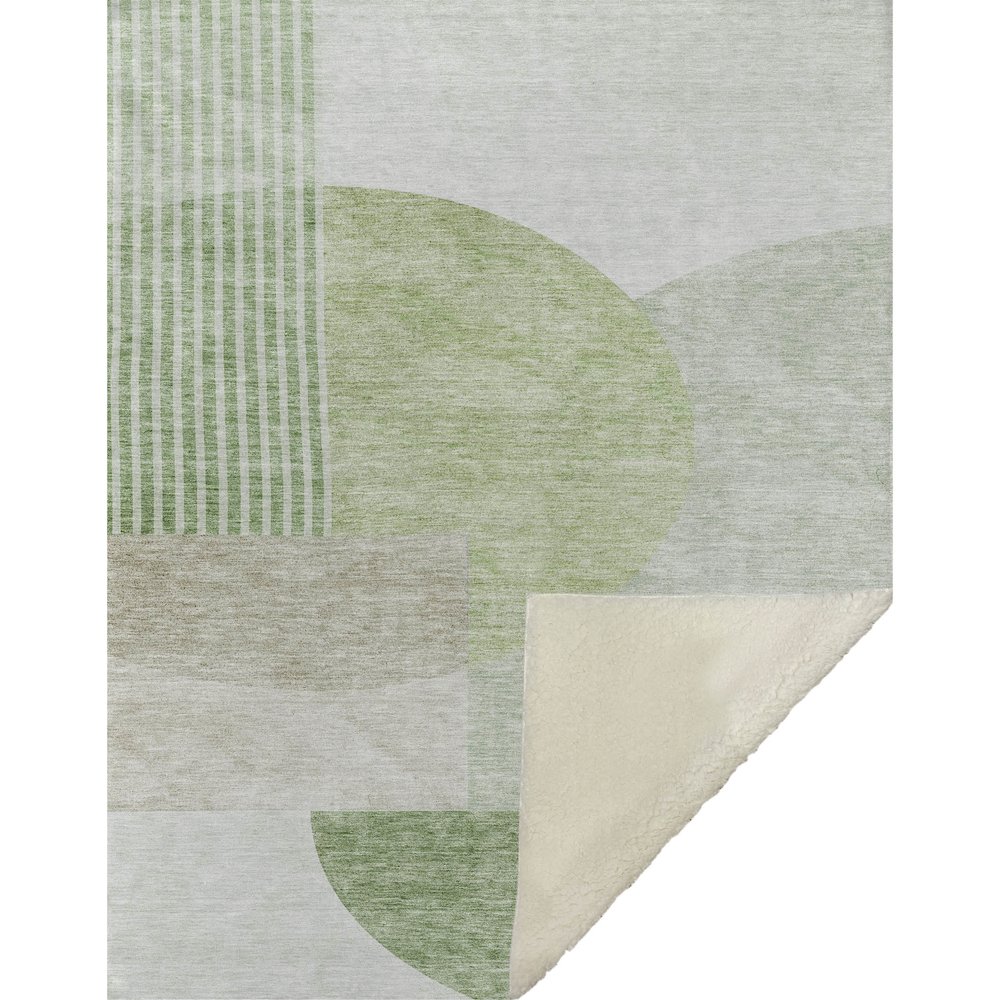 Premium Machine Washable ASB678 Olive 50" x 70" Sherpa Throw Blanket. Picture 1