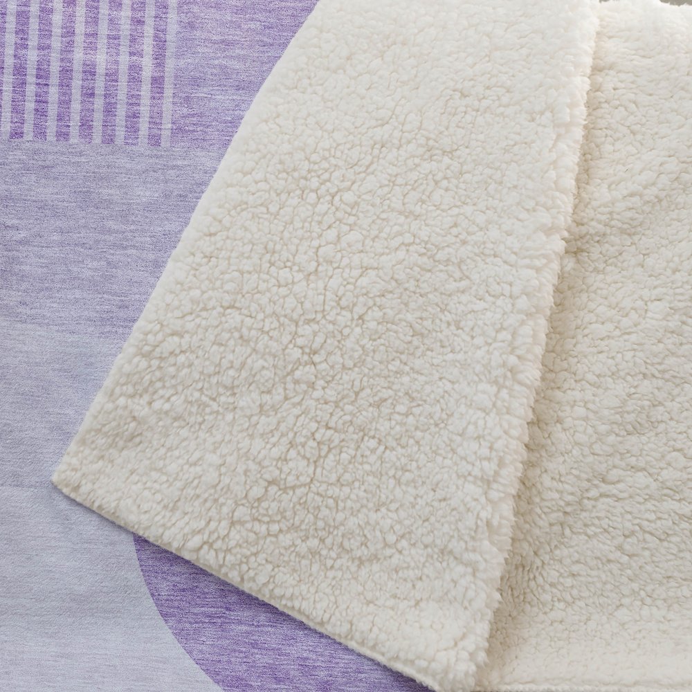 Premium Machine Washable ASB678 Purple 50" x 70" Sherpa Throw Blanket. Picture 2