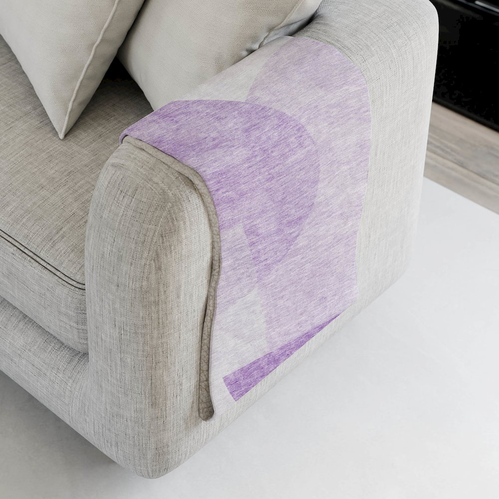 Premium Machine Washable ASB678 Purple 50" x 70" Sherpa Throw Blanket. Picture 4
