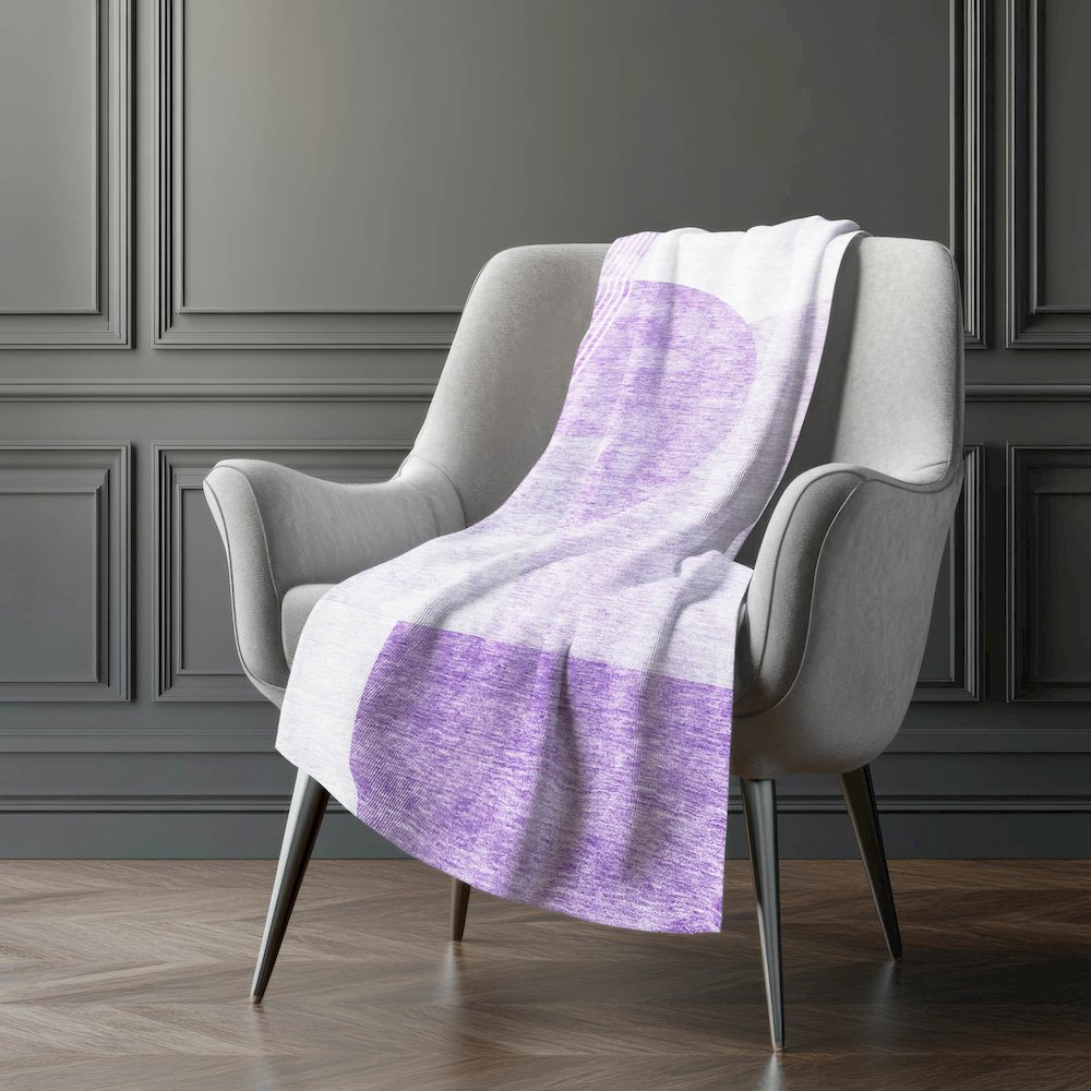 Premium Machine Washable ASB678 Purple 50" x 70" Sherpa Throw Blanket. Picture 5