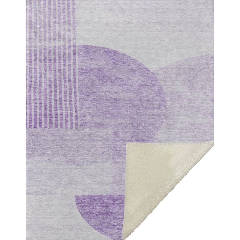 Premium Machine Washable ASB678 Purple 50" x 70" Sherpa Throw Blanket. Picture 1