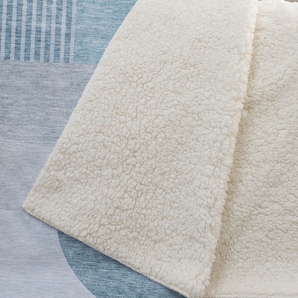 Premium Machine Washable ASB678 Teal 50" x 70" Sherpa Throw Blanket. Picture 2