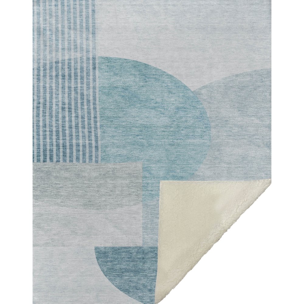 Premium Machine Washable ASB678 Teal 50" x 70" Sherpa Throw Blanket. Picture 1