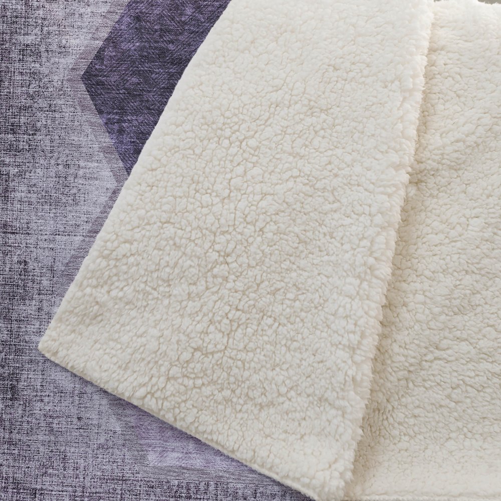 Premium Machine Washable ASB679 Eggplant 50" x 70" Sherpa Throw Blanket. Picture 2