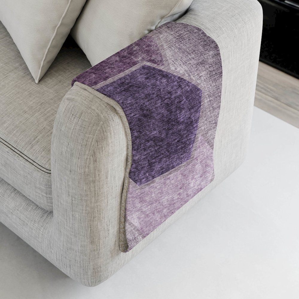 Premium Machine Washable ASB679 Eggplant 50" x 70" Sherpa Throw Blanket. Picture 4