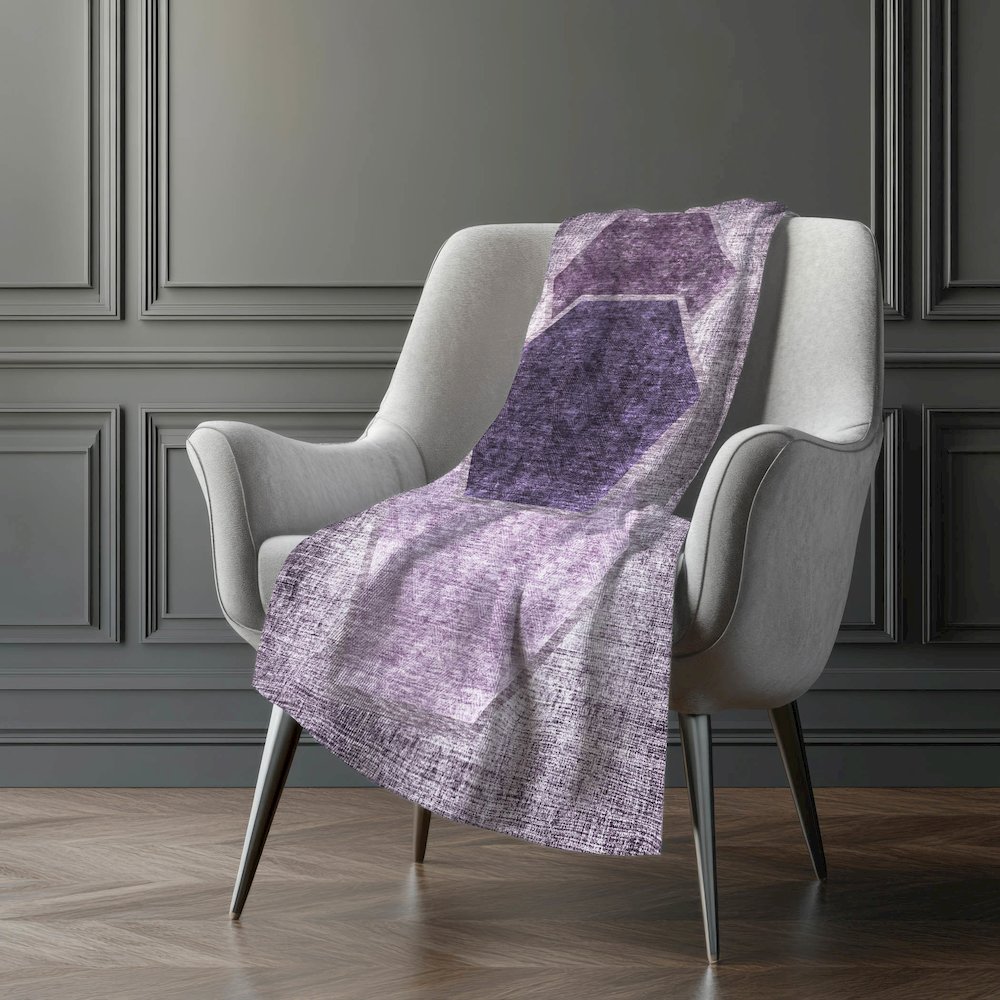 Premium Machine Washable ASB679 Eggplant 50" x 70" Sherpa Throw Blanket. Picture 5