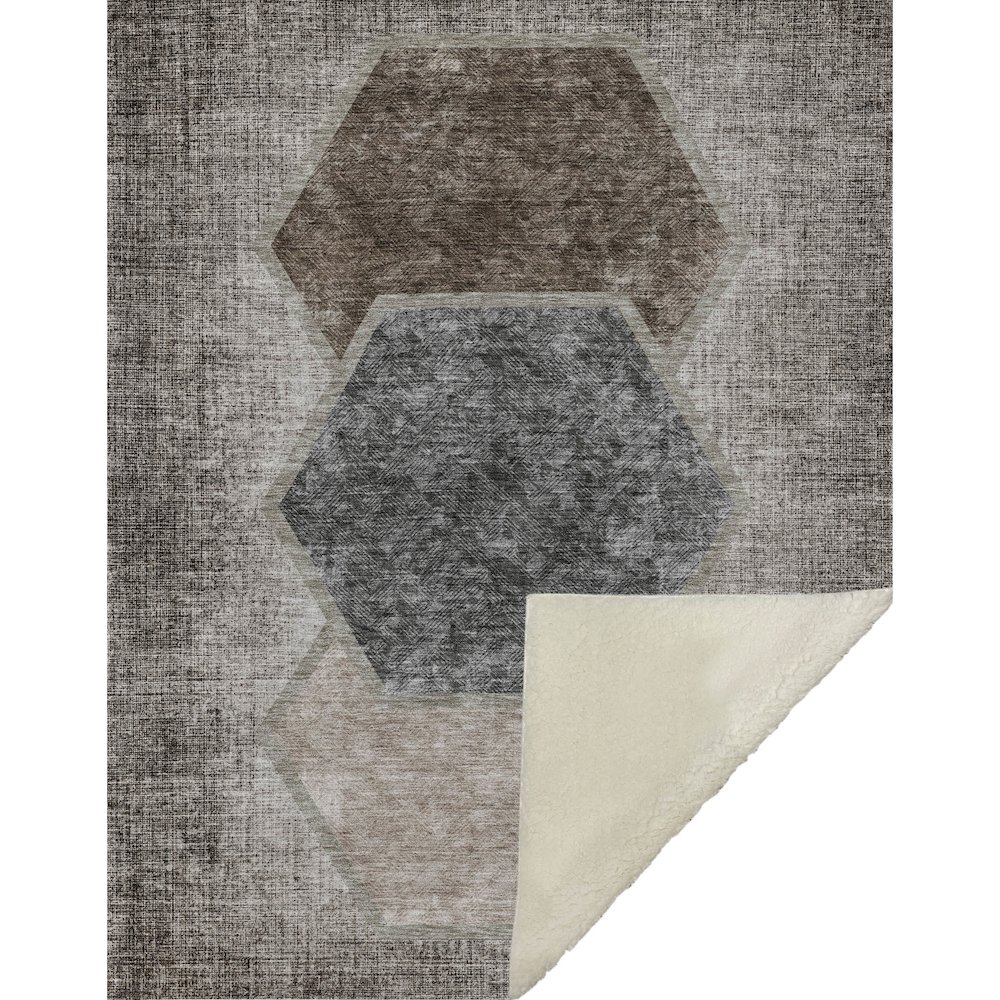 Premium Machine Washable ASB679 Fudge 50" x 70" Sherpa Throw Blanket. Picture 1