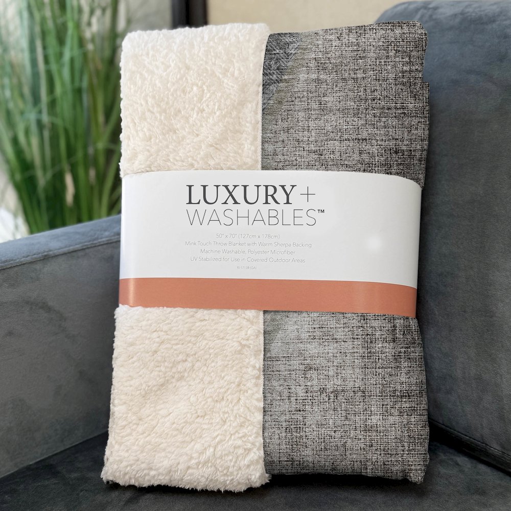 Premium Machine Washable ASB679 Fudge 50" x 70" Sherpa Throw Blanket. Picture 3