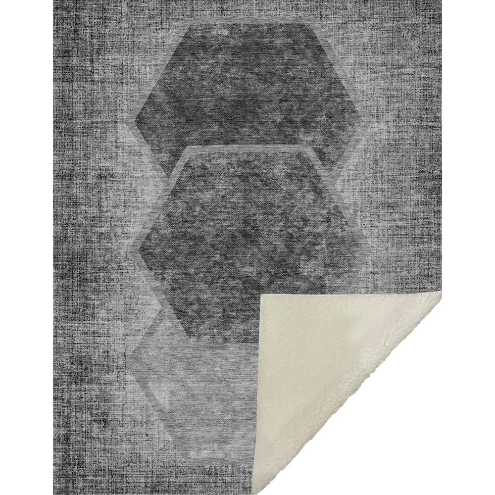 Premium Machine Washable ASB679 Gray 50" x 70" Sherpa Throw Blanket. Picture 1