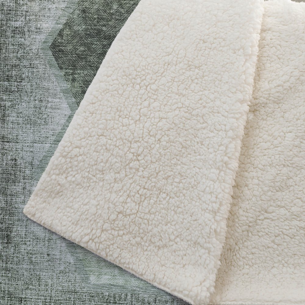Premium Machine Washable ASB679 Olive 50" x 70" Sherpa Throw Blanket. Picture 2