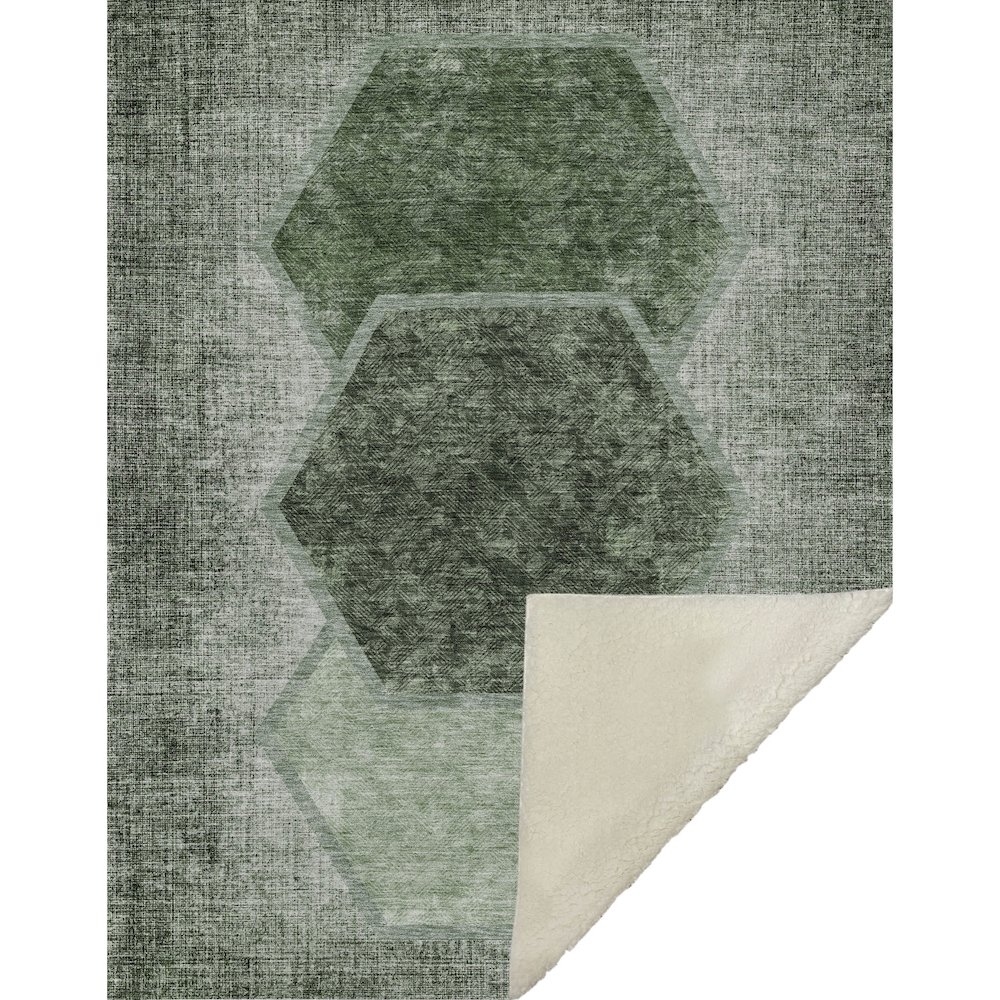Premium Machine Washable ASB679 Olive 50" x 70" Sherpa Throw Blanket. Picture 1
