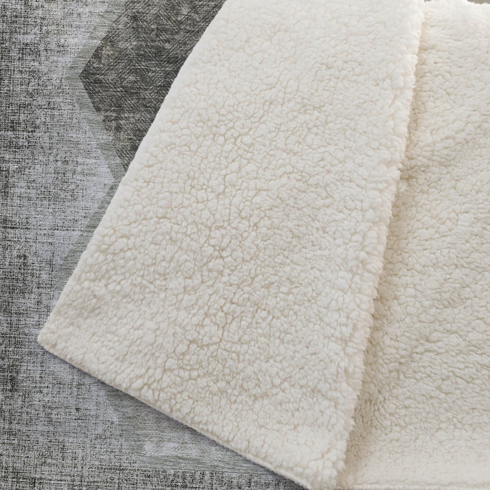 Premium Machine Washable ASB679 Taupe 50" x 70" Sherpa Throw Blanket. Picture 2