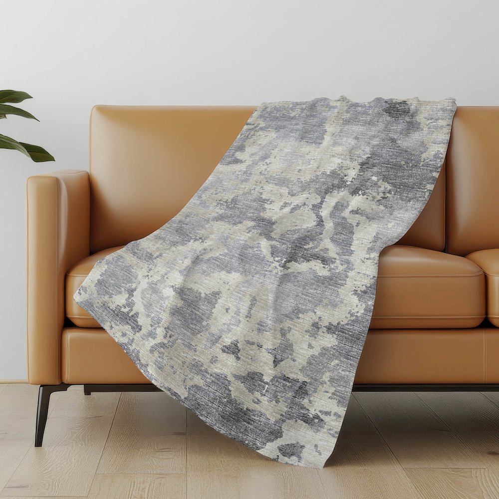Premium Machine Washable ASB67 Gray 50" x 70" Sherpa Throw Blanket. Picture 4