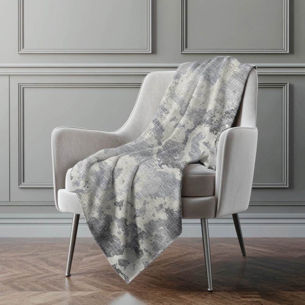 Premium Machine Washable ASB67 Gray 50" x 70" Sherpa Throw Blanket. Picture 5