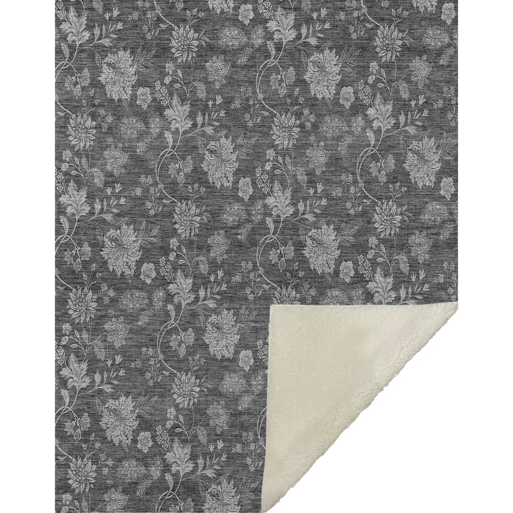 Premium Machine Washable ASB680 Gray 50" x 70" Sherpa Throw Blanket. Picture 1