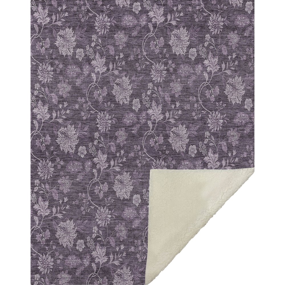 Premium Machine Washable ASB680 Plum 50" x 70" Sherpa Throw Blanket. Picture 1