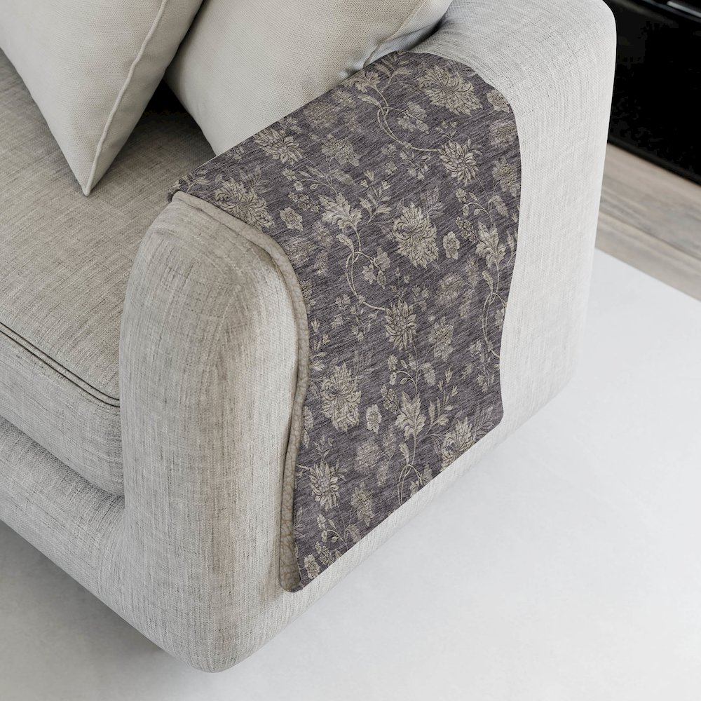 Premium Machine Washable ASB680 Taupe 50" x 70" Sherpa Throw Blanket. Picture 4