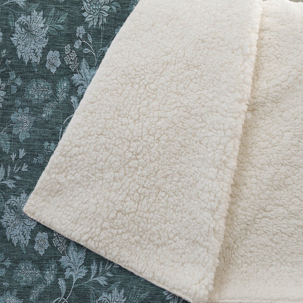 Premium Machine Washable ASB680 Teal 50" x 70" Sherpa Throw Blanket. Picture 2