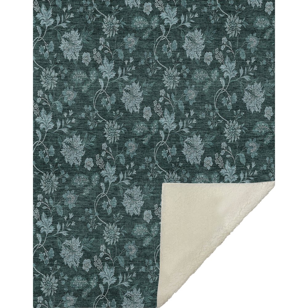 Premium Machine Washable ASB680 Teal 50" x 70" Sherpa Throw Blanket. Picture 1
