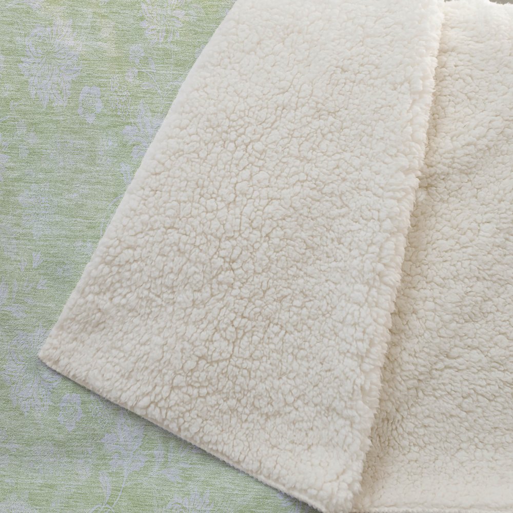 Premium Machine Washable ASB681 Aloe 50" x 70" Sherpa Throw Blanket. Picture 2