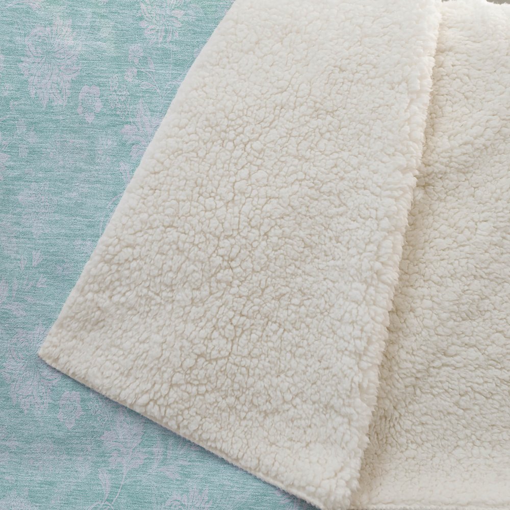 Premium Machine Washable ASB681 Aqua 50" x 70" Sherpa Throw Blanket. Picture 2