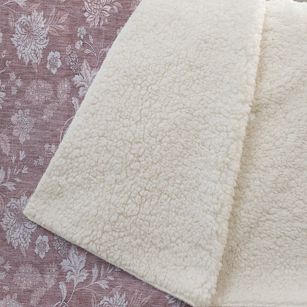 Premium Machine Washable ASB681 Blush 50" x 70" Sherpa Throw Blanket. Picture 2