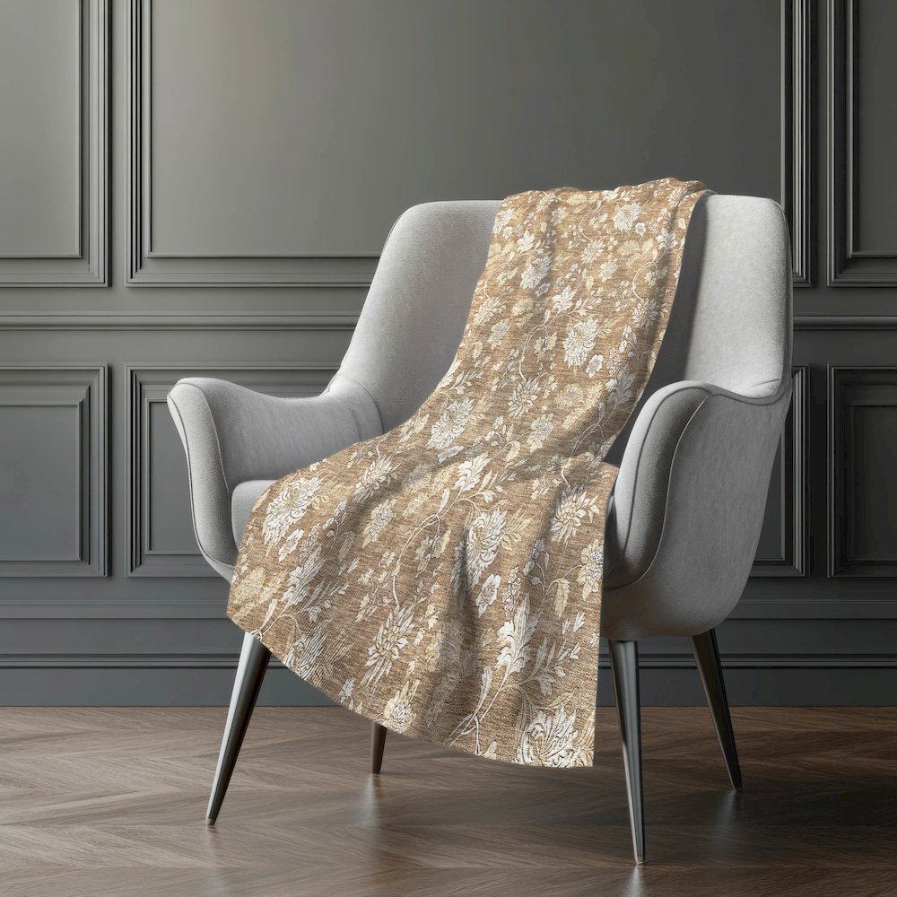 Premium Machine Washable ASB681 Copper 50" x 70" Sherpa Throw Blanket. Picture 5