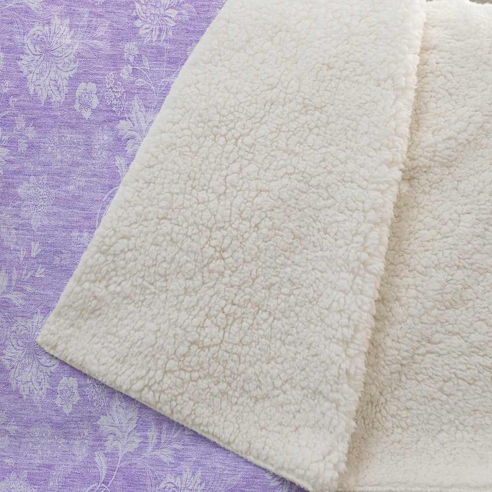 Premium Machine Washable ASB681 Lilac 50" x 70" Sherpa Throw Blanket. Picture 2