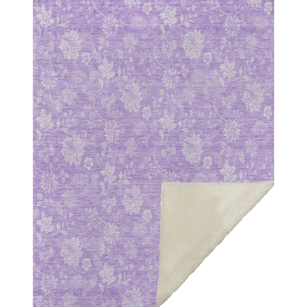 Premium Machine Washable ASB681 Lilac 50" x 70" Sherpa Throw Blanket. Picture 1