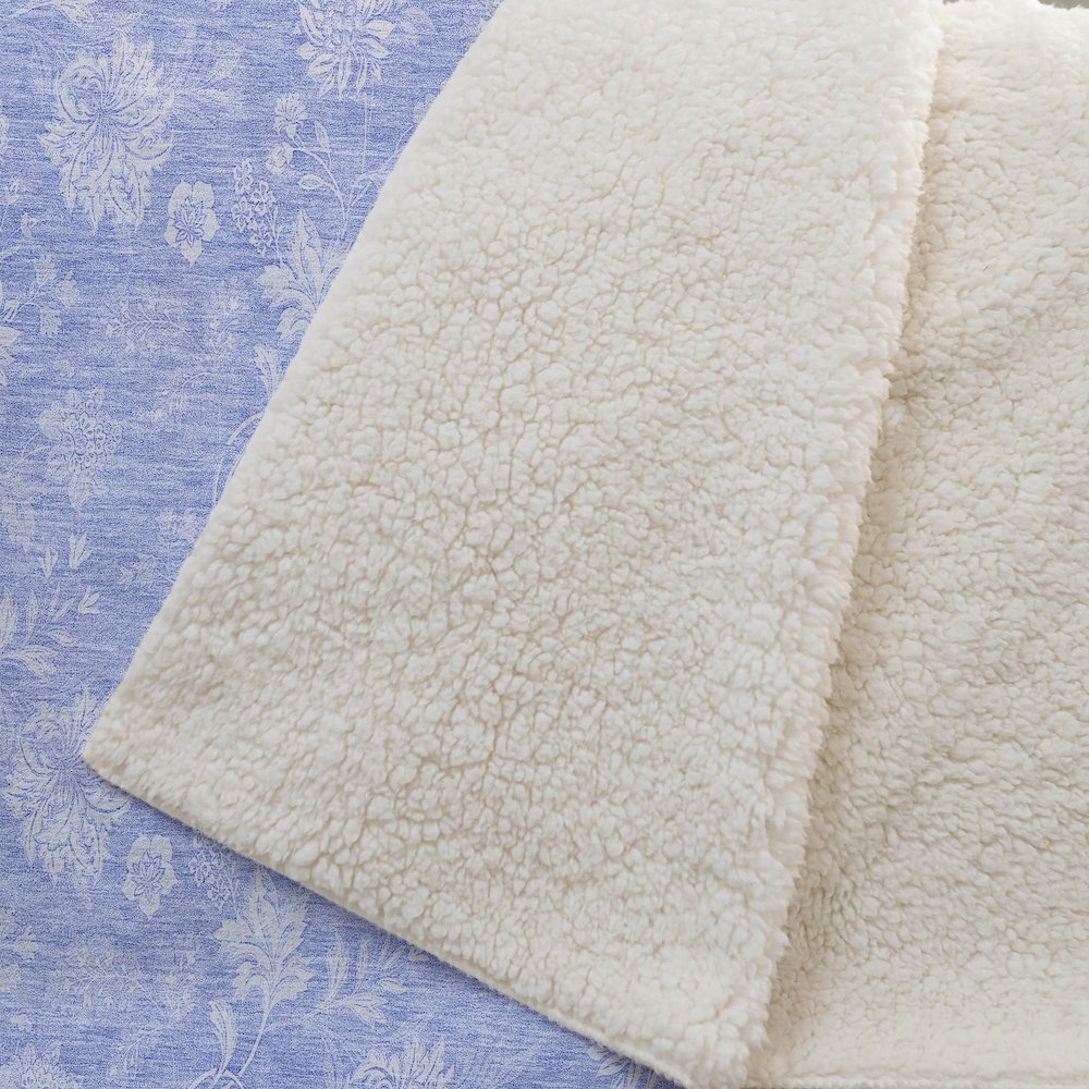 Premium Machine Washable ASB681 Sky 50" x 70" Sherpa Throw Blanket. Picture 2