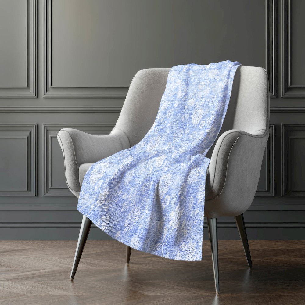 Premium Machine Washable ASB681 Sky 50" x 70" Sherpa Throw Blanket. Picture 5