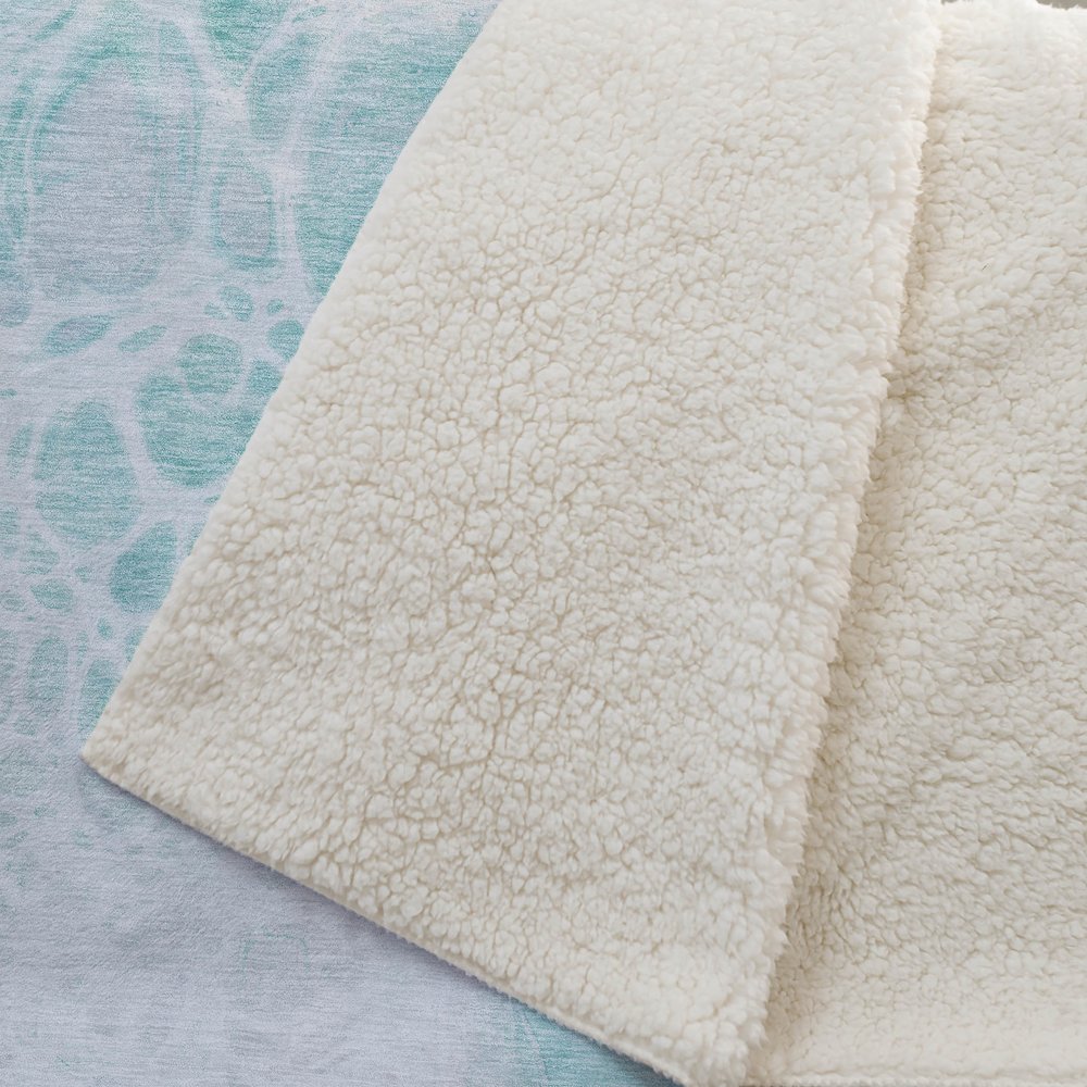Premium Machine Washable ASB682 Aqua 50" x 70" Sherpa Throw Blanket. Picture 2