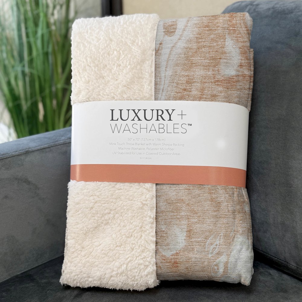 Premium Machine Washable ASB682 Coral 50" x 70" Sherpa Throw Blanket. Picture 3