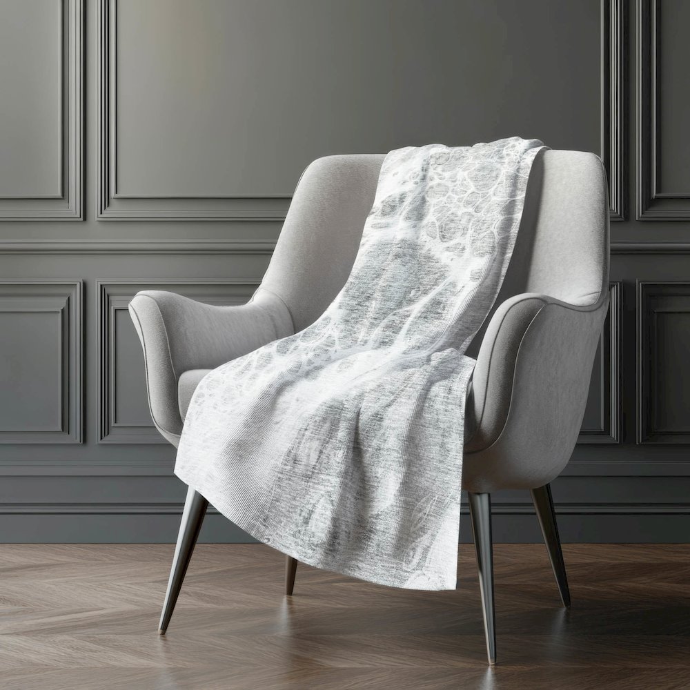 Premium Machine Washable ASB682 Gray 50" x 70" Sherpa Throw Blanket. Picture 5
