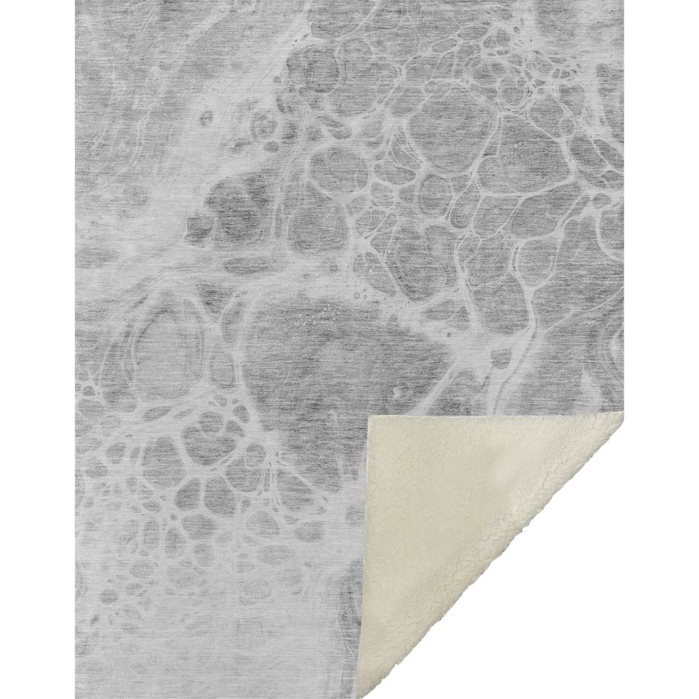 Premium Machine Washable ASB682 Gray 50" x 70" Sherpa Throw Blanket. Picture 1