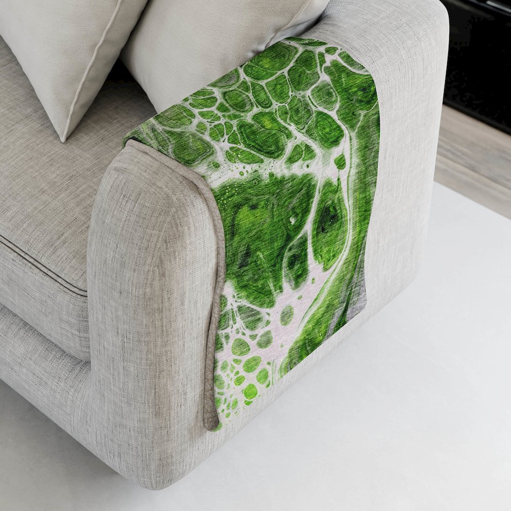 Premium Machine Washable ASB682 Lime 50" x 70" Sherpa Throw Blanket. Picture 4