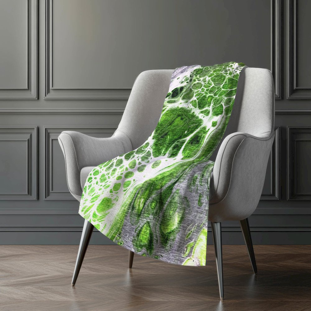 Premium Machine Washable ASB682 Lime 50" x 70" Sherpa Throw Blanket. Picture 5