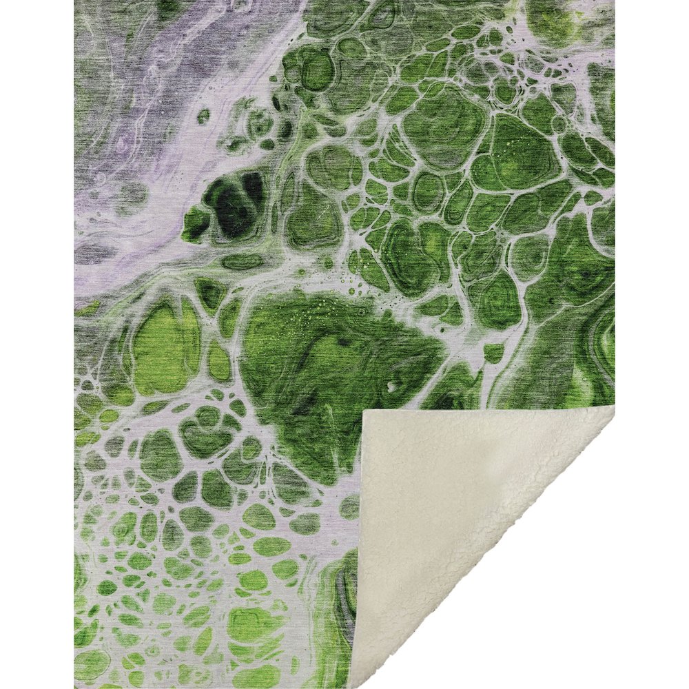 Premium Machine Washable ASB682 Lime 50" x 70" Sherpa Throw Blanket. Picture 1