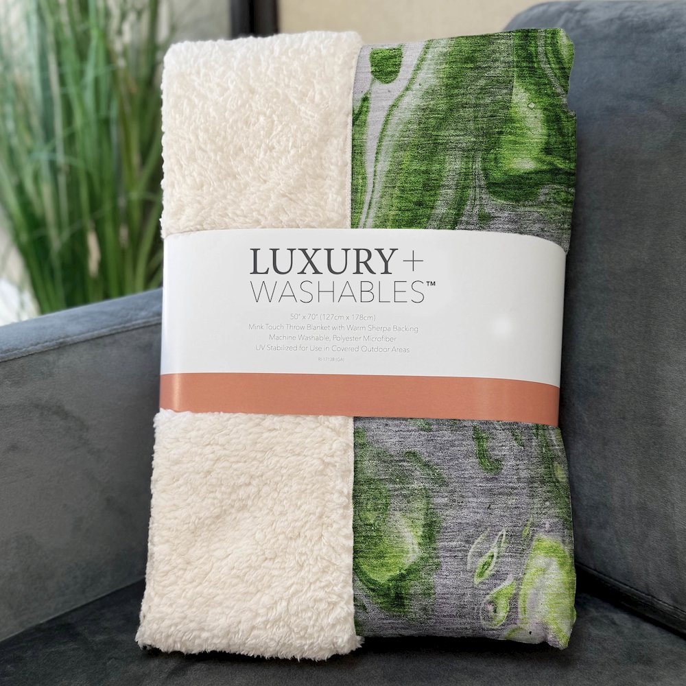 Premium Machine Washable ASB682 Lime 50" x 70" Sherpa Throw Blanket. Picture 3
