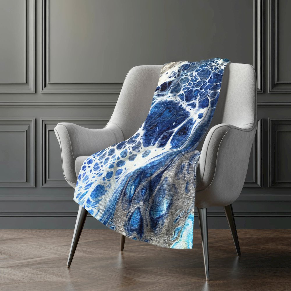 Premium Machine Washable ASB682 Navy 50" x 70" Sherpa Throw Blanket. Picture 5