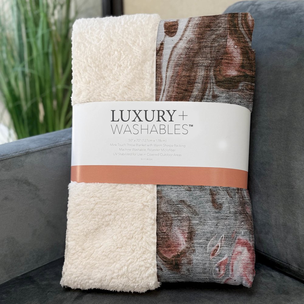 Premium Machine Washable ASB682 Paprika 50" x 70" Sherpa Throw Blanket. Picture 3