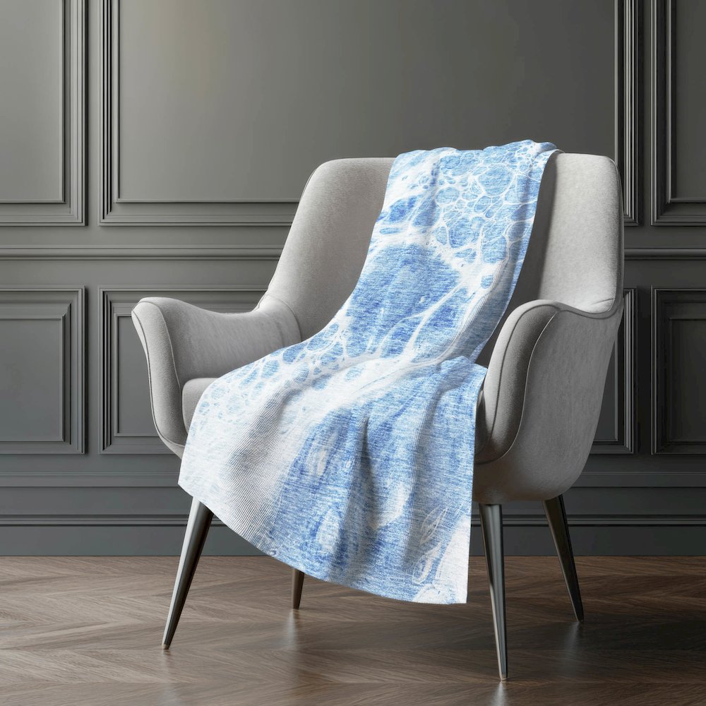 Premium Machine Washable ASB682 Sky 50" x 70" Sherpa Throw Blanket. Picture 5