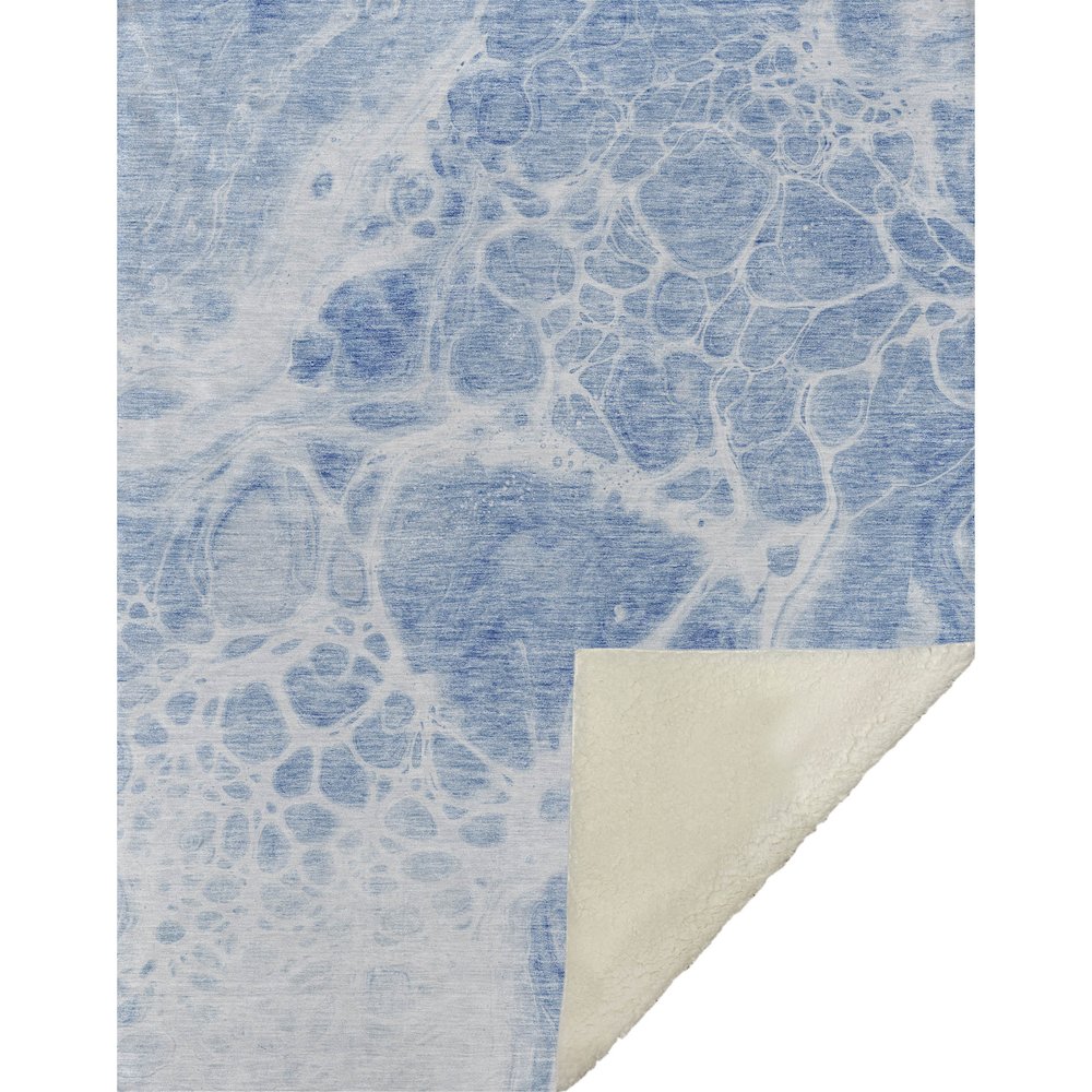 Premium Machine Washable ASB682 Sky 50" x 70" Sherpa Throw Blanket. Picture 1