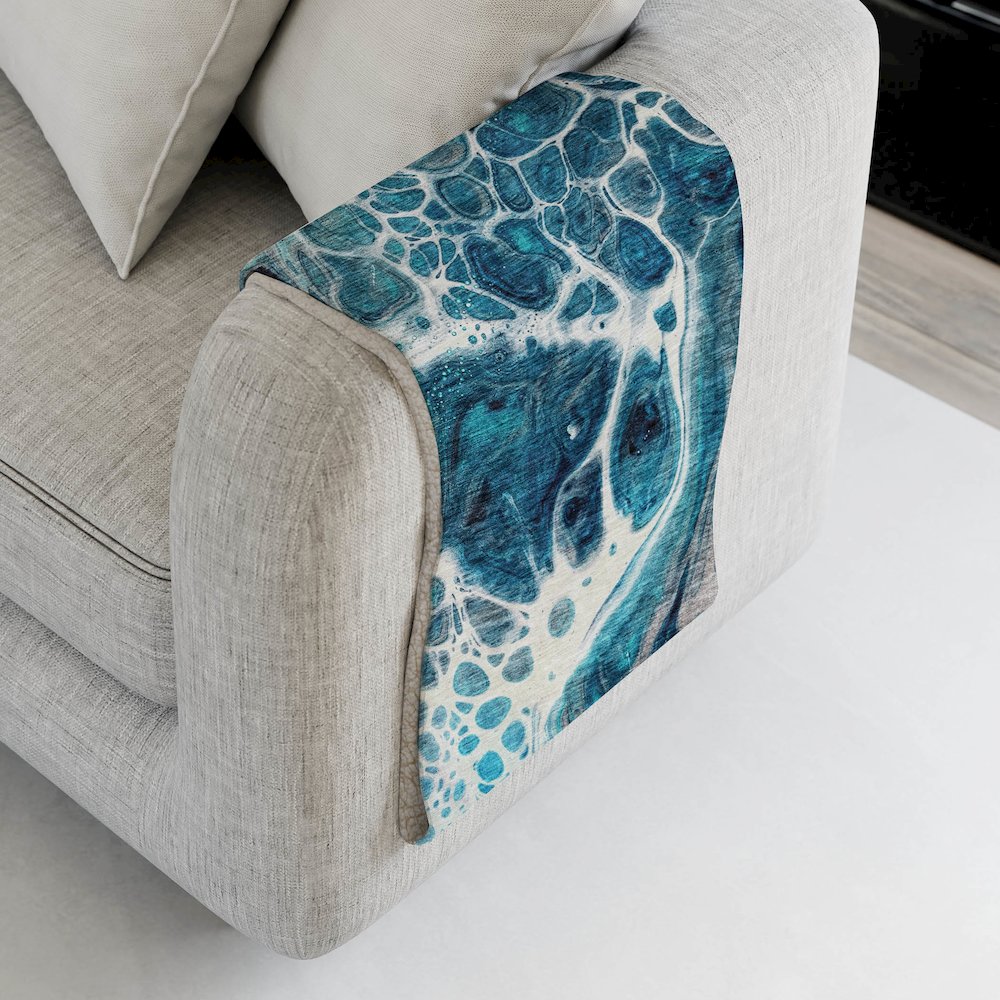 Premium Machine Washable ASB682 Teal 50" x 70" Sherpa Throw Blanket. Picture 4