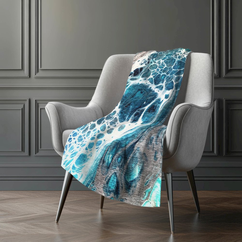 Premium Machine Washable ASB682 Teal 50" x 70" Sherpa Throw Blanket. Picture 5