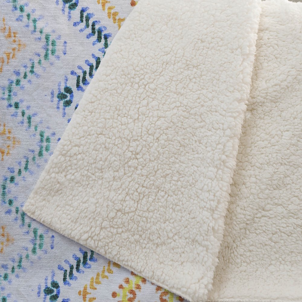 Premium Machine Washable ASB683 Ivory 50" x 70" Sherpa Throw Blanket. Picture 2