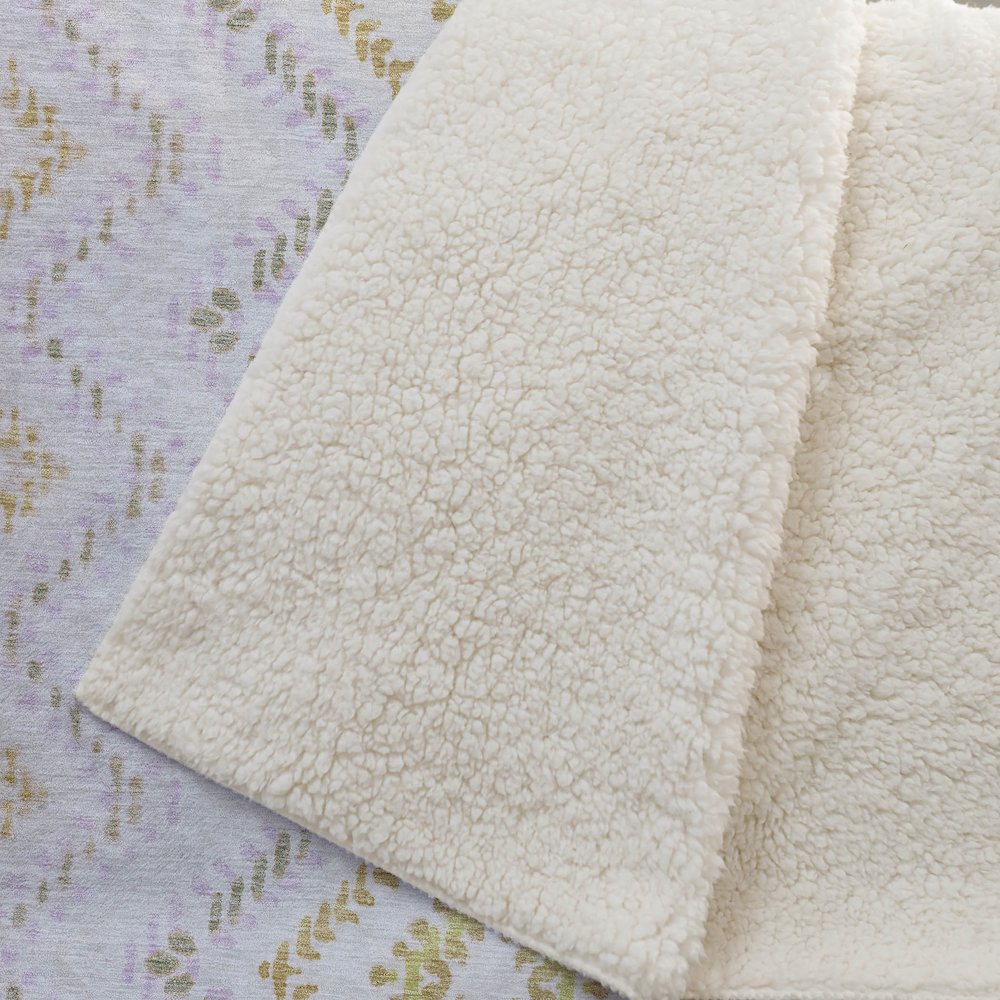 Premium Machine Washable ASB683 Pearl 50" x 70" Sherpa Throw Blanket. Picture 2