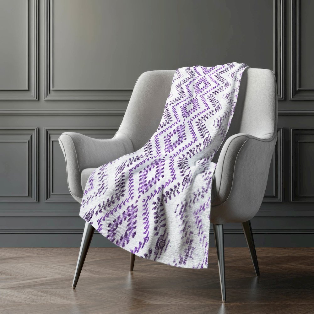 Premium Machine Washable ASB684 Purple 50" x 70" Sherpa Throw Blanket. Picture 5